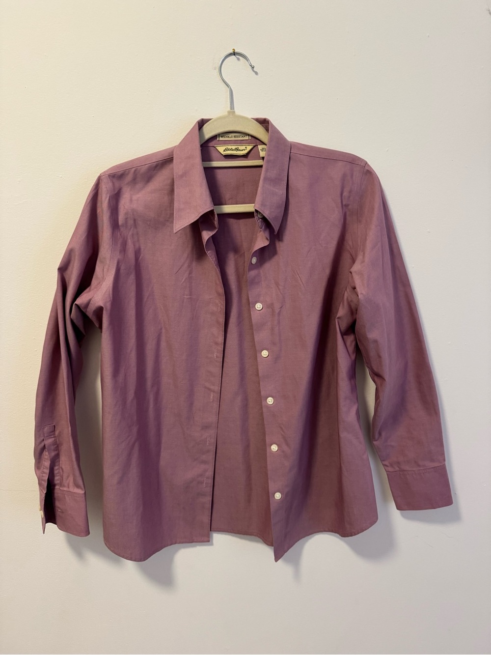 Eddie Bauer Men's Long-Sleeve Button-Up Shirt in Dusty Rose